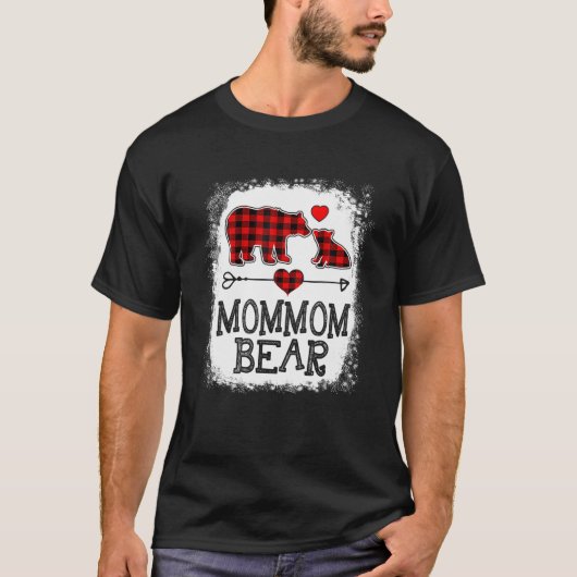 Mommom Beer Kerstmis Pajama Red Pset Buffalo Fam T-shirt (Voorkant)