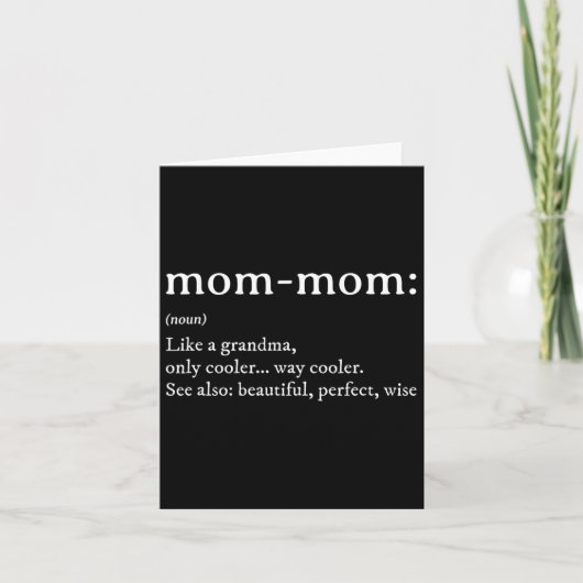 Mommom Cadeaudefinitie Oma Mama-Mama Moederdag Kaart (Voorkant)