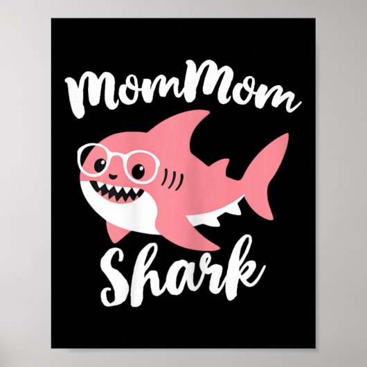 Mommom Shark Moederdag Oma Grappige moeder-moeder Poster (Voorkant)