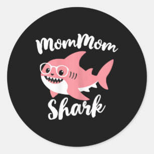 Mommom Shark Moederdag Oma Grappige moeder-moeder Ronde Sticker