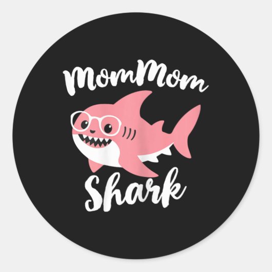 Mommom Shark Moederdag Oma Grappige moeder-moeder Ronde Sticker (Voorkant)