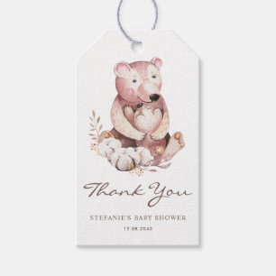 Mommy and Baby Bear Woodland Baby Shower Thank You Cadeaulabel