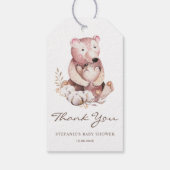 Mommy and Baby Bear Woodland Baby Shower Thank You Cadeaulabel (Achterkant)