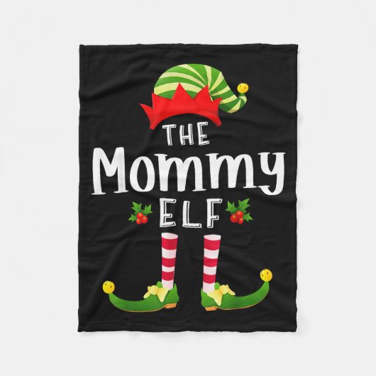 Mommy Christmas Elf Matching Pajama X-mas Party  Fleece Deken (Voorkant)