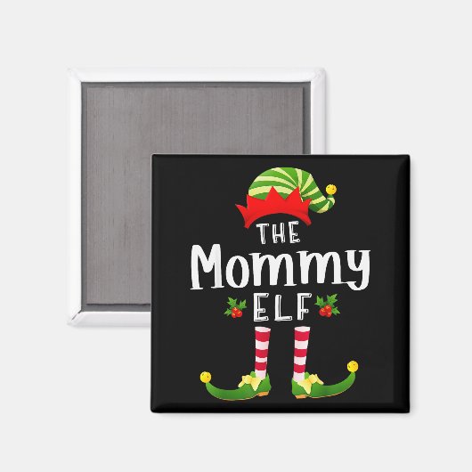 Mommy Christmas Elf Matching Pajama X-mas Party  Magneet (Voorkant / Achterkant)