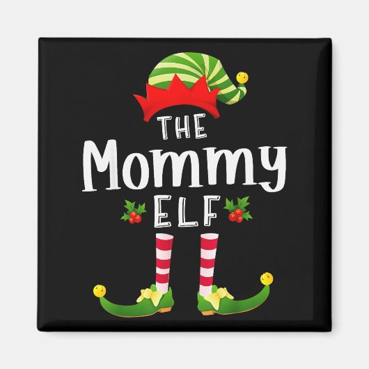 Mommy Christmas Elf Matching Pajama X-mas Party  Magneet (Voorkant)