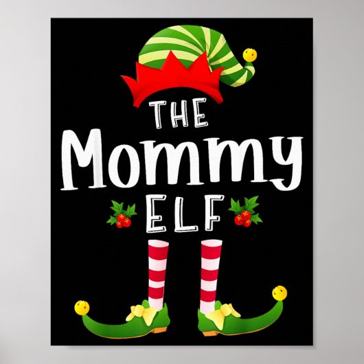 Mommy Christmas Elf Matching Pajama X-mas Party  Poster (Voorkant)