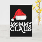 Mommy Claus Christmas Santa's Hat Pajama Family Xm Kaart (Gele Bloem)