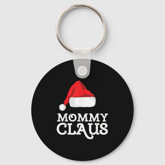 Mommy Claus Christmas Santa's Hat Pajama Family Xm Sleutelhanger (Voorkant)