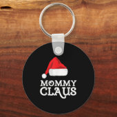 Mommy Claus Christmas Santa's Hat Pajama Family Xm Sleutelhanger (Voorkant)