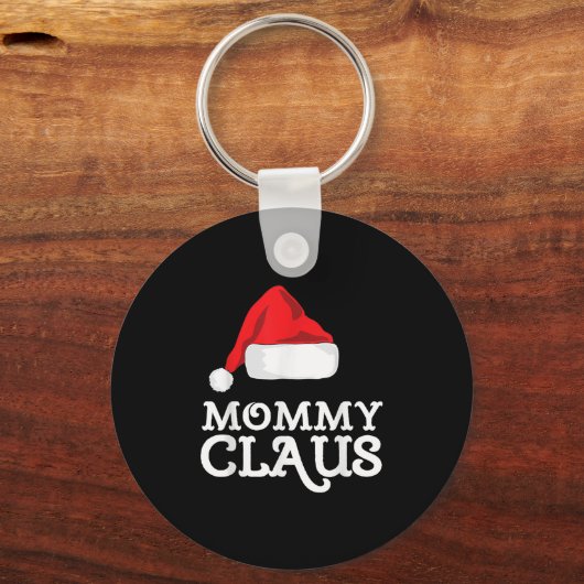 Mommy Claus Christmas Santa's Hat Pajama Family Xm Sleutelhanger (Voorkant)