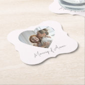 Mommy Custom Name & Photo | Paper Coaster Kartonnen Onderzetters (Gekanteld)