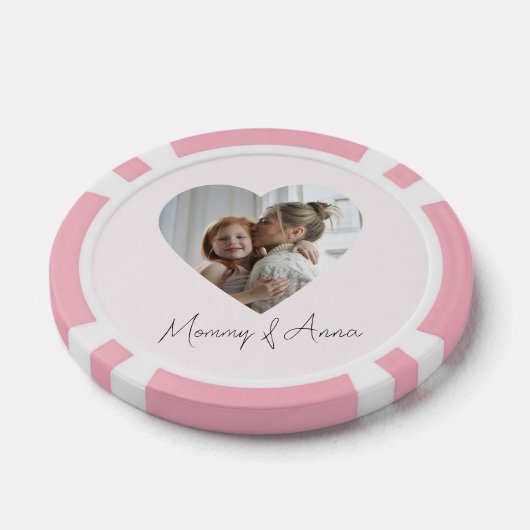 Mommy Custom Name & Photo Poker Chip (Enkel)
