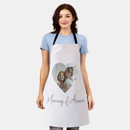 Mommy Custom Photo & Text Apron Schort (Gedragen)