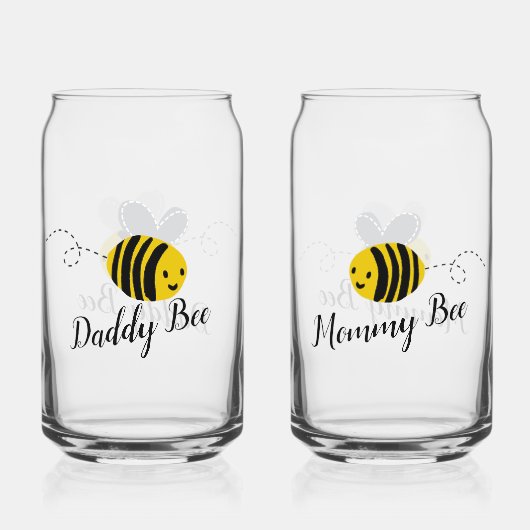 Mommy & Daddy Bee | New Parents Blikvorm Glas (Voorkant)