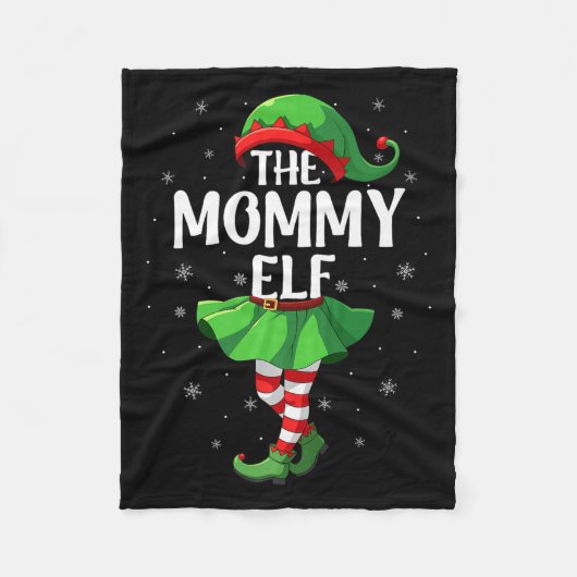 Mommy Elf Christmas Girls Women Elf Squad Xmas Fam Fleece Deken (Voorkant)