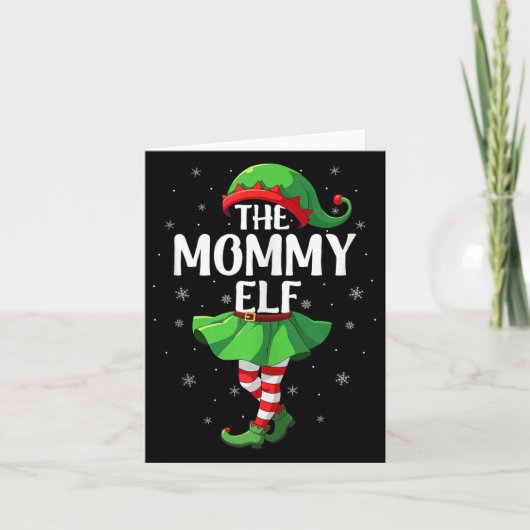 Mommy Elf Christmas Girls Women Elf Squad Xmas Fam Kaart (Voorkant)