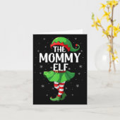 Mommy Elf Christmas Girls Women Elf Squad Xmas Fam Kaart (Gele Bloem)