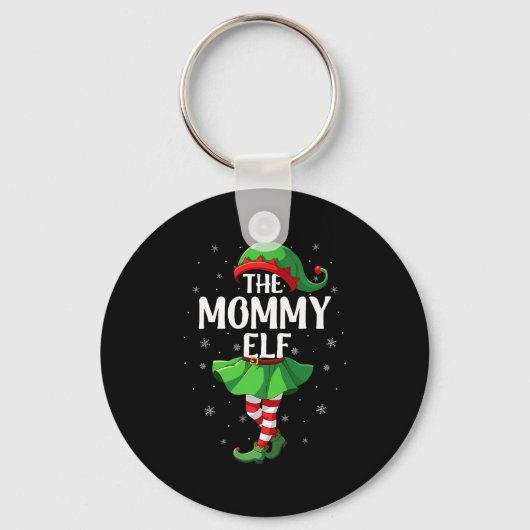 Mommy Elf Christmas Girls Women Elf Squad Xmas Fam Sleutelhanger (Voorkant)