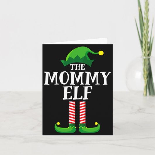 Mommy Elf Matching Family Christmas Party Kaart (Voorkant)