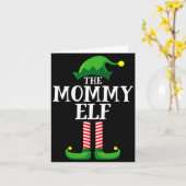 Mommy Elf Matching Family Christmas Party Kaart (Gele Bloem)
