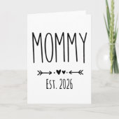 Mommy Est 2026 Pregnancy Minimalist Personalized  Kaart (Voorkant)