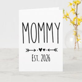 Mommy Est 2026 Pregnancy Minimalist Personalized  Kaart