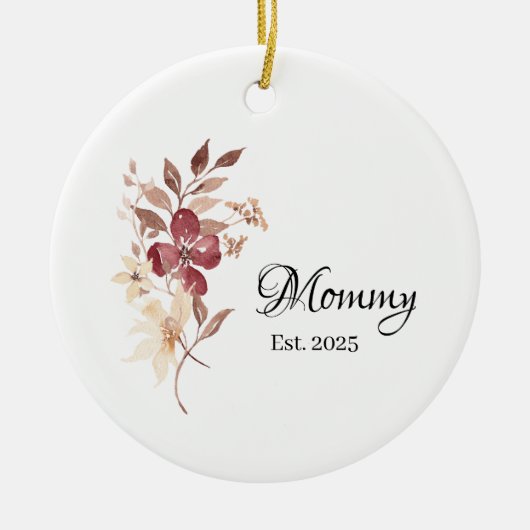 Mommy Est. Year – New Mommy Milestone Keramisch Ornament (Voorkant)
