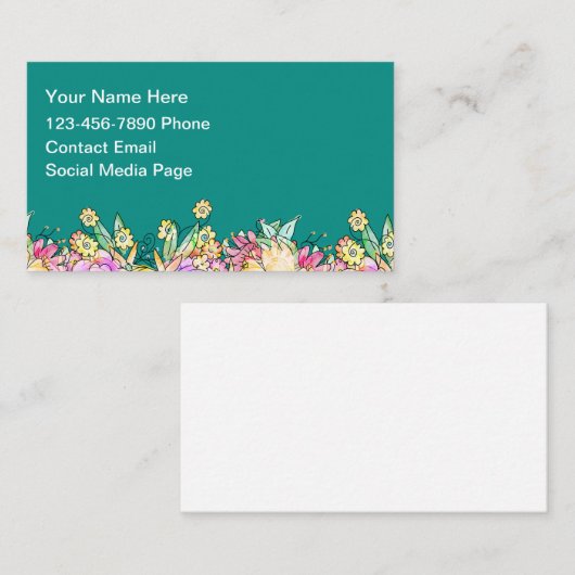 Mommy Floral Cute Contact Cards Visitekaartje (Voorkant / Achterkant)