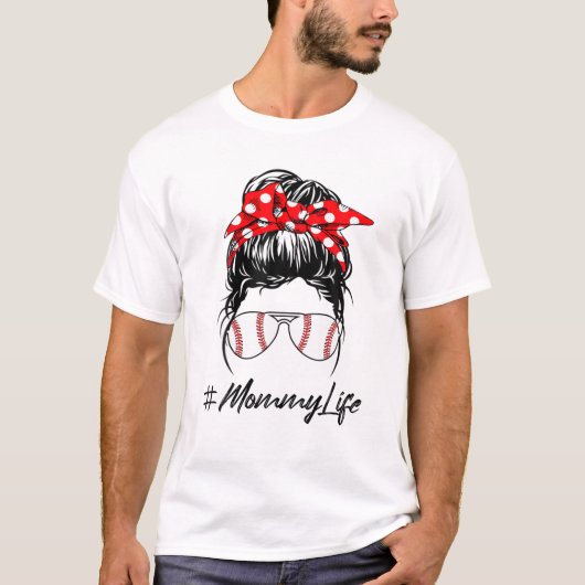 Mommy Life Messy Bun T-shirt (Voorkant)