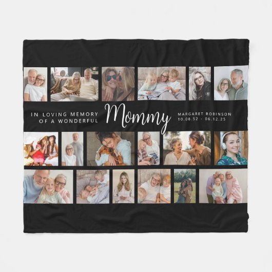 Mommy Memorial 18 Photo Collage Fleece Deken (Voorkant (Horizontaal))