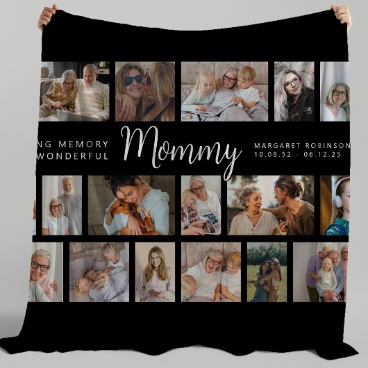 Mommy Memorial 18 Photo Collage Fleece Deken