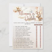 MOMMY OF PAPA Baby shower Spel Beer Ballonnen Kaart (Voorkant)