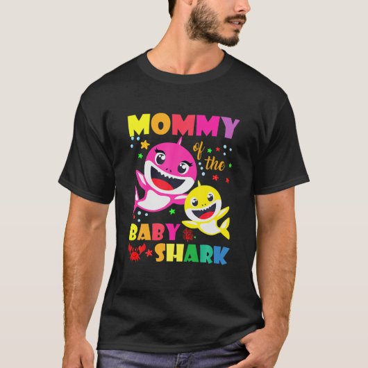 Mommy Of The Baby Shark Birthday Mommy Shark T-shirt (Voorkant)