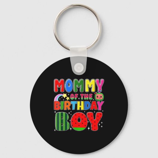 Mommy Of The Birthday Boy Melon Family Matching Fu Sleutelhanger (Voorkant)