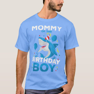 Mommy of the Birthday Boy Shark Ocean Theme Matchi T-shirt