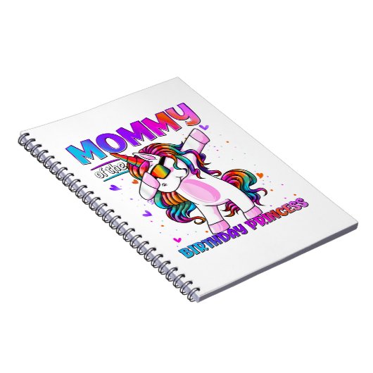 Mommy of the Birthday Princess Girl Dabbing Unicor Notitieboek (Rechterzijde)