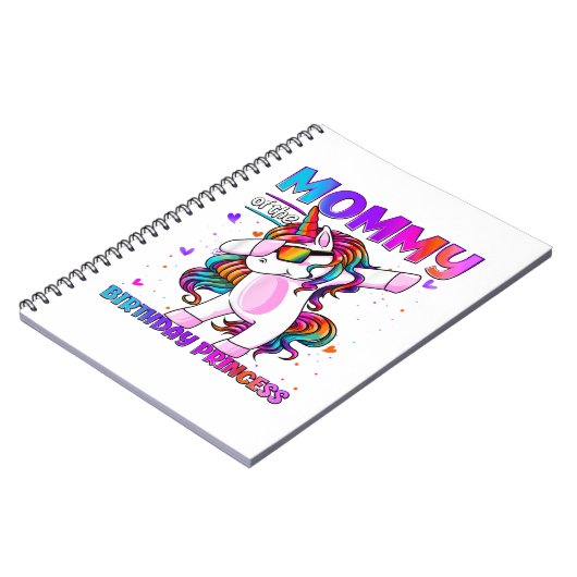 Mommy of the Birthday Princess Girl Dabbing Unicor Notitieboek (Linkerzijde)