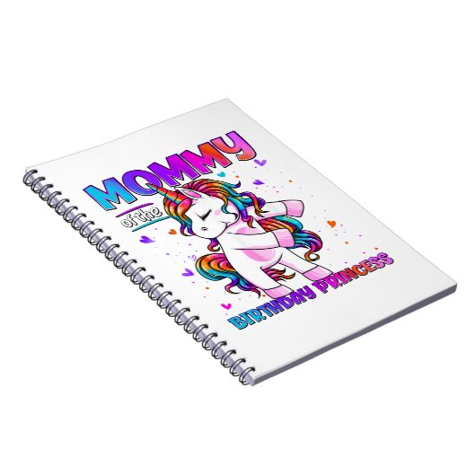Mommy of the Birthday Princess Girl Flossing Unico Notitieboek (Rechterzijde)