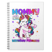 Mommy of the Birthday Princess Girl Flossing Unico Notitieboek (Voorkant)