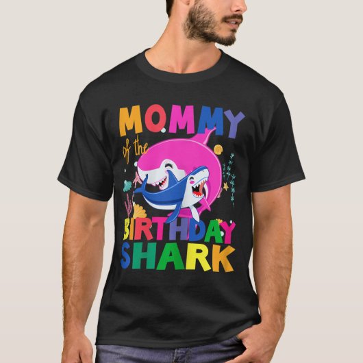 Mommy of the Birthday Shark birthday T-shirt (Voorkant)