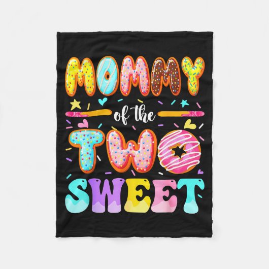 Mommy Of The Two Sweet Donut 2nd Birthday Girl  Fleece Deken (Voorkant)