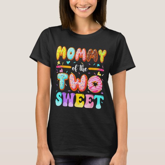 Mommy Of The Two Sweet Donut 2nd Birthday Girl  T-shirt (Voorkant)