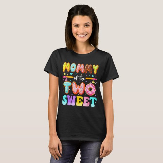Mommy Of The Two Sweet Donut 2nd Birthday Girl  T-shirt (Voorkant volledig)