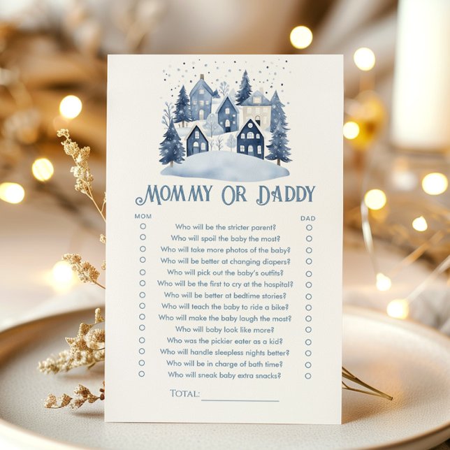 Mommy Or Daddy Chrismtas Village Baby Shower game (Creator heeft geüpload)