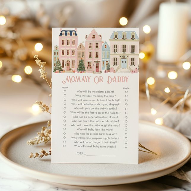 Mommy or Daddy Christmas Village Baby shower game (Creator heeft geüpload)