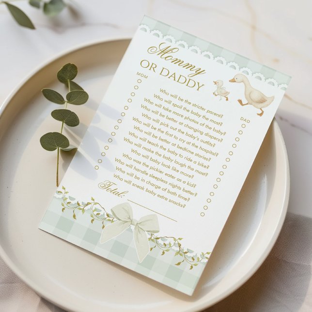 Mommy or Daddy Silly Goose Sage Baby Shower game (Creator heeft geüpload)
