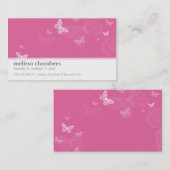 MOMMY PLAYDATE CONTACT schattige moderne roze vlin Contactkaartje (Voorkant / Achterkant)