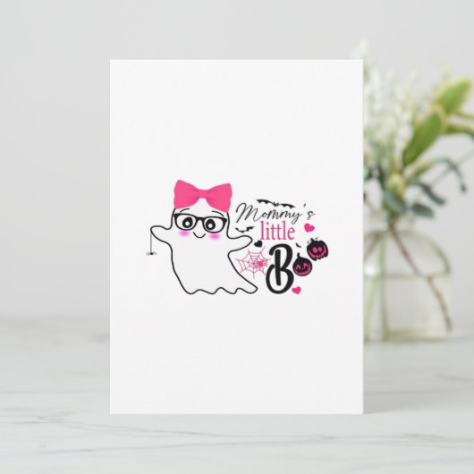 Mommy’s Boo Halloween Feestdagenkaart (Staand voorkant)