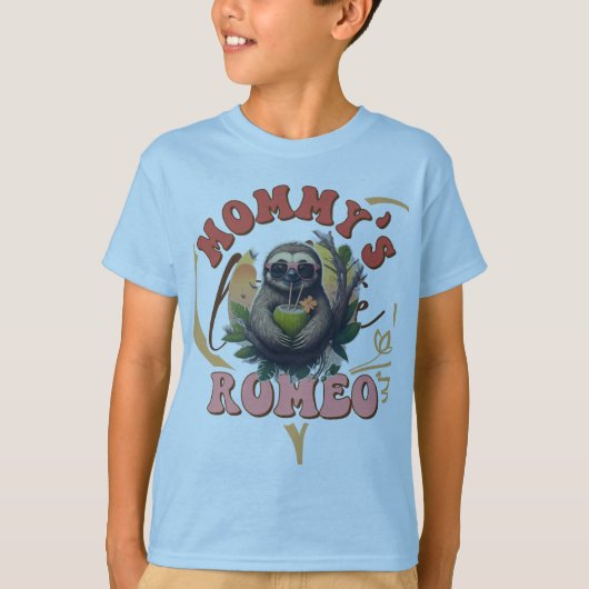 Mommy`s Romeo Eigenzinnige sticker Ontwerp T-shirt (Voorkant)